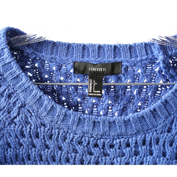 Forever 21 Blue Cable Knit Sweater - Picture 3 of 3